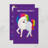 "RAINBOW PONY" PERSONALISIERTE GEBURTSTAGERINVITAT (Vorne/Hinten)