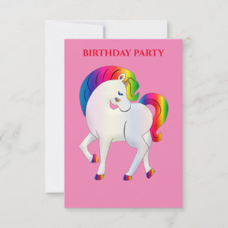 "RAINBOW PONY" PERSONALISIERTE GEBURTSTAGERINVITAT