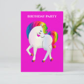 "RAINBOW PONY" PERSONALISIERTE GEBURTSTAGERINVITAT (Stehend Vorderseite)