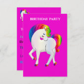 "RAINBOW PONY" PERSONALISIERTE GEBURTSTAGERINVITAT (Vorne/Hinten)