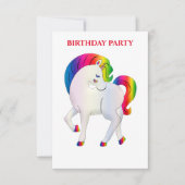 "RAINBOW PONY" PERSONALISIERTE GEBURTSTAGERINVITAT (Vorderseite)