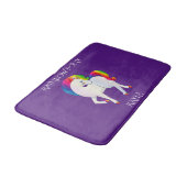 Rainbow Pony personalisierter Name Bath Mat Badematte (Schrägansicht)
