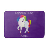 Rainbow Pony personalisierter Name Bath Mat Badematte (Vorderseite)