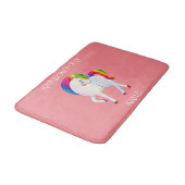 Rainbow Pony personalisierter Name Bath Mat Badematte (Schrägansicht)
