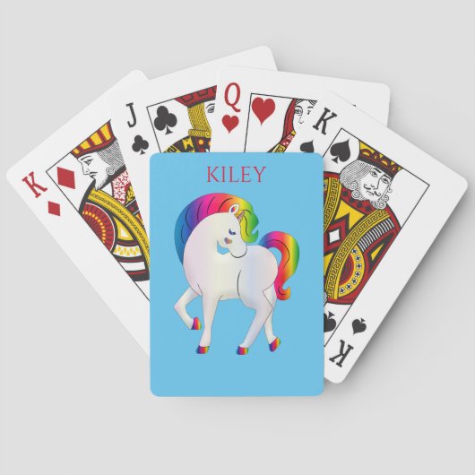 Rainbow Pony spielen Karten für Kinder. Spielkarten (Rückseite)