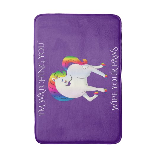 Rainbow Pony Wischen Sie Ihre Paws Bath Mat Badematte (Vorderseite Vertikal)