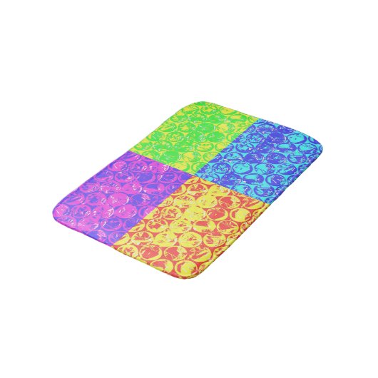 Rainbow Pop Art Bubble Packung Badematte (Schrägansicht)