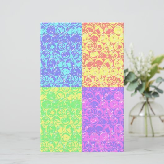 Rainbow Pop Art Bubble Packung Briefpapier (Stehend Vorderseite)