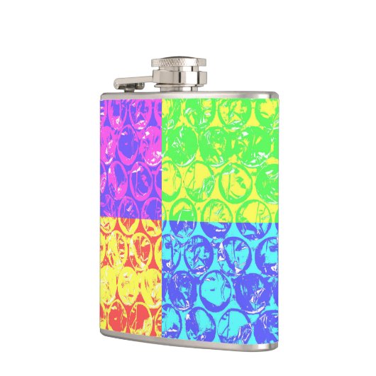 Rainbow Pop Art Bubble Packung Flachmann (Links)