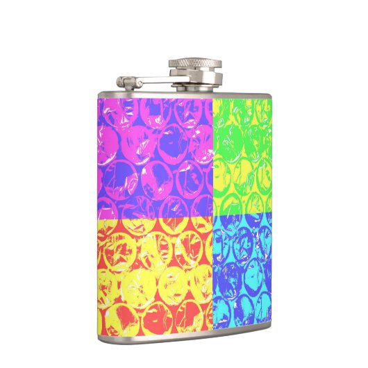 Rainbow Pop Art Bubble Packung Flachmann (Rechts)