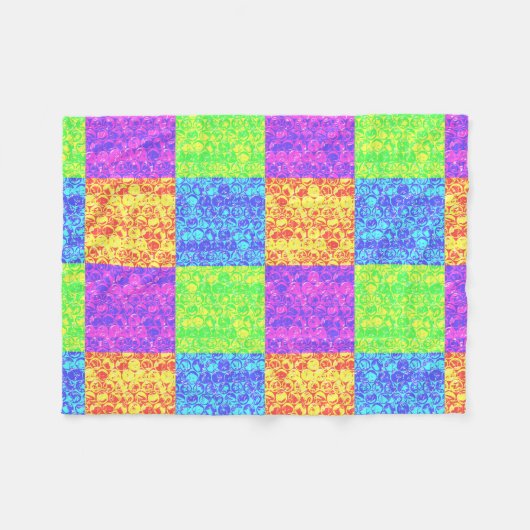 Rainbow Pop Art Bubble Packung Fleecedecke (Vorderseite (Horizontal))