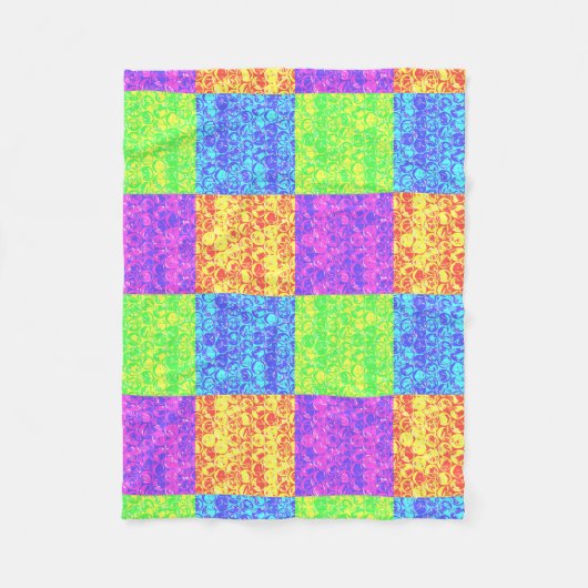 Rainbow Pop Art Bubble Packung Fleecedecke (Vorderseite)