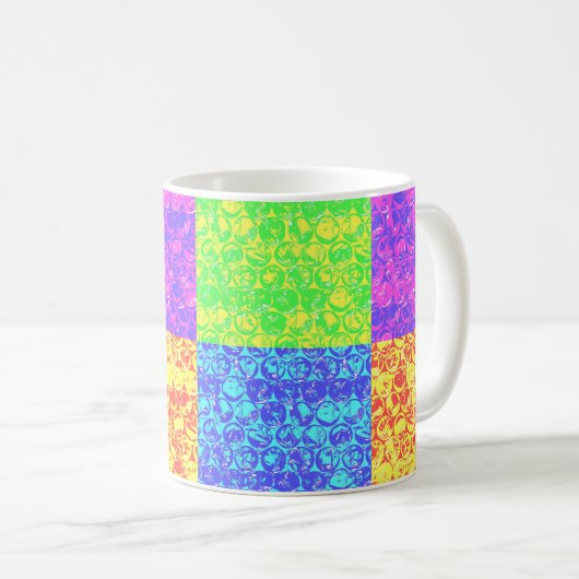Rainbow Pop Art Bubble Packung Kaffeetasse (VorderseiteRechts)