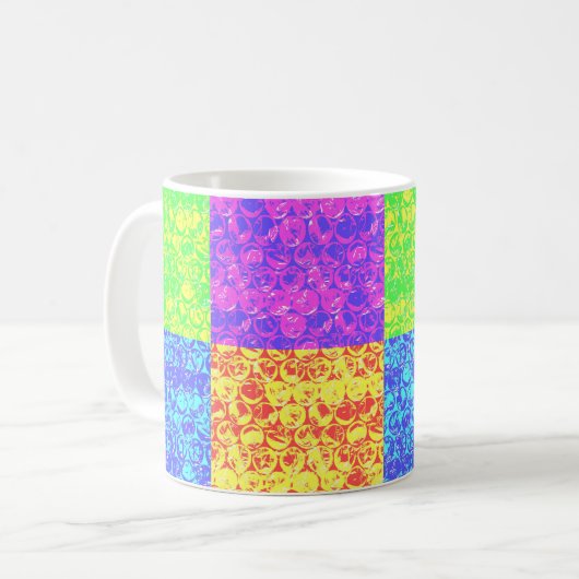 Rainbow Pop Art Bubble Packung Kaffeetasse (Vorderseite Links)
