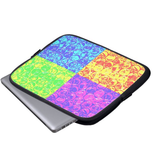Rainbow Pop Art Bubble Packung Laptopschutzhülle (Vorne Knopf)