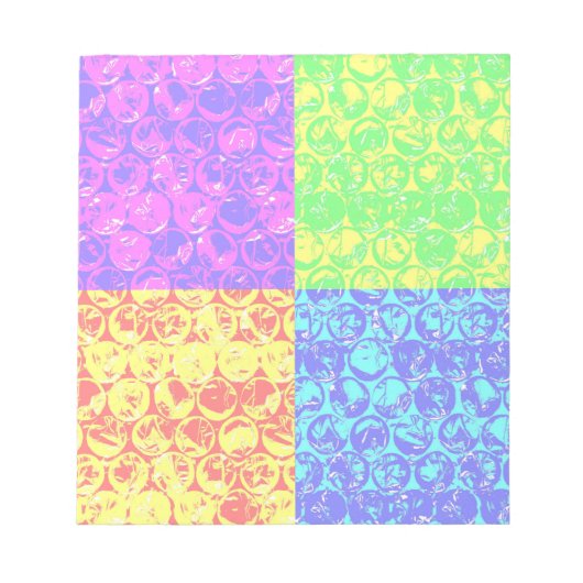 Rainbow Pop Art Bubble Packung Notizblock (Vorderseite)