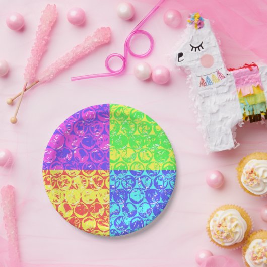 Rainbow Pop Art Bubble Packung Pappteller (Party)