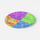 Rainbow Pop Art Bubble Packung Pappteller (Schrägansicht)