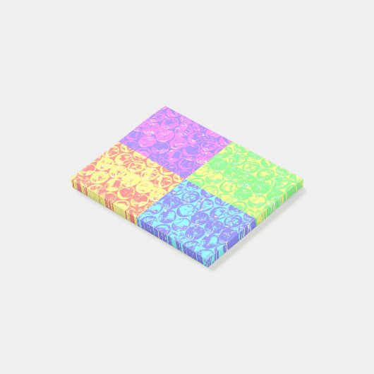 Rainbow Pop Art Bubble Packung Post-it Klebezettel (angewinkelt)