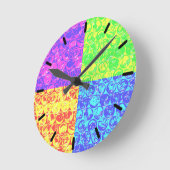 Rainbow Pop Art Bubble Packung Runde Wanduhr (Winkel)