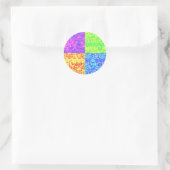 Rainbow Pop Art Bubble Packung Runder Aufkleber (Tasche)