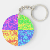 Rainbow Pop Art Bubble Packung Schlüsselanhänger (Rückseite)