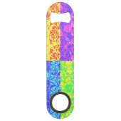 Rainbow Pop Art Bubble Packung Speedflaschenöffner (Rückseite)