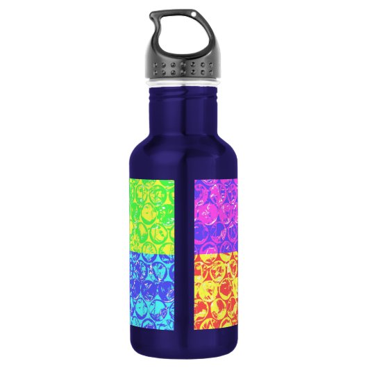Rainbow Pop Art Bubble Packung Trinkflasche (Rückseite)