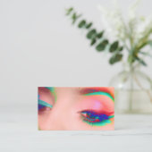Rainbow Pop Art Makeup Artist Business Card Visitenkarte (Stehend Vorderseite)