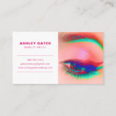 Rainbow Pop Art Makeup Artist Business Card Visitenkarte (Rückseite)