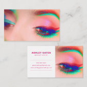 Rainbow Pop Art Makeup Artist Business Card Visitenkarte (Vorne/Hinten)