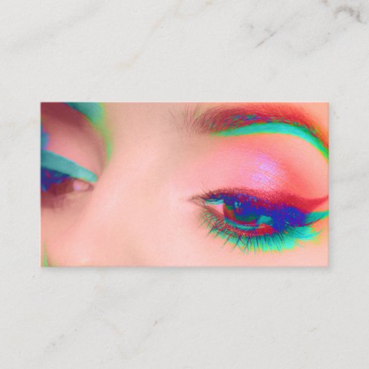 Rainbow Pop Art Makeup Artist Business Card Visitenkarte (Vorderseite)