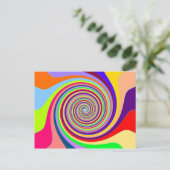 Rainbow Pop art psychedelic swirl Postkarte (Stehend Vorderseite)
