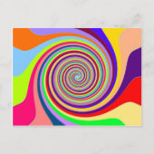 Rainbow Pop art psychedelic swirl Postkarte (Vorderseite)