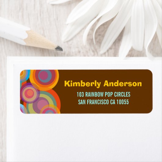 Rainbow Pop Circles Colorful & Fun Address Labels (Insitu)