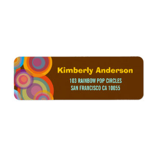 Rainbow Pop Circles Colorful & Fun Address Labels