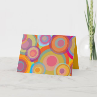 Rainbow Pop Circles Colorful Retro Fun Groovy Chic Karte