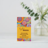 Rainbow Pop Circles Colorful Retro Fun Groovy Chic Visitenkarte (Stehend Vorderseite)