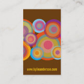 Rainbow Pop Circles Colorful Retro Fun Groovy Chic Visitenkarte (Rückseite)