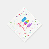 Rainbow Pop Cool 1. Geburtstag Serviette (Ecke)