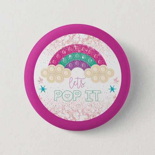 Rainbow Pop It Birthday Button (Vorderseite)