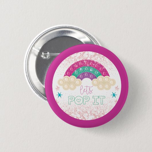 Rainbow Pop It Birthday Button (Vorne & Hinten)