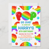 Rainbow Pop It Fidget Toy Birthday Party Boy's Einladung (Vorderseite)