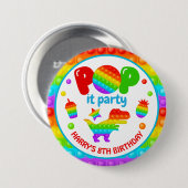 Rainbow Pop It Fidget Toy Birthday Party Button (Vorne & Hinten)