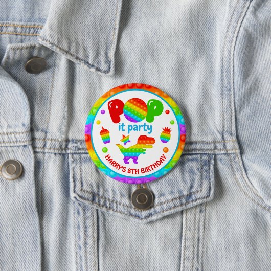 Rainbow Pop It Fidget Toy Birthday Party Button (Beispiel)