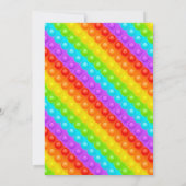 Rainbow Pop It Fidget Toy Birthday Party Dankeskarte (Rückseite)