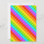 Rainbow Pop It Fidget Toy Birthday Party Dankeskarte (Rückseite)