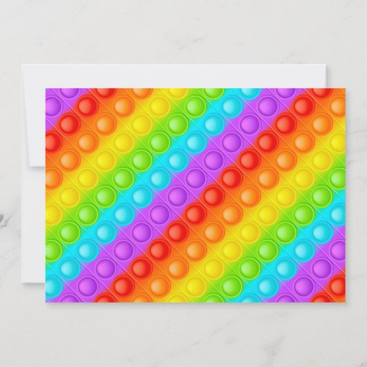 Rainbow Pop It Fidget Toy Birthday Party Einladung (Rückseite)