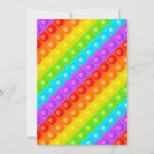 Rainbow Pop It Fidget Toy Birthday Party Einladung (Rückseite)