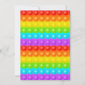Rainbow Pop It Fidget Toy Birthday Party Einladung (Rückseite)